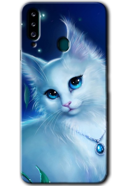 Samsung Galaxy A20S Kılıf Hd Desen Baskılı Arka Kapak - Cat Glance