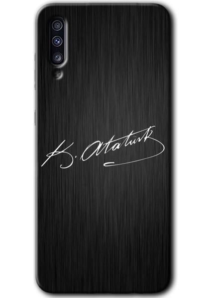 Samsung Galaxy A30S Kılıf Hd Desen Baskılı Arka Kapak - Imza Atatürk