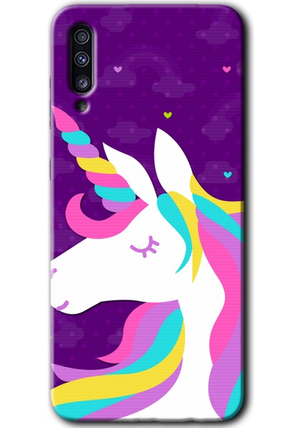Samsung Galaxy A70S Kılıf Hd Desen Baskılı Arka Kapak - Unicorn Sleep