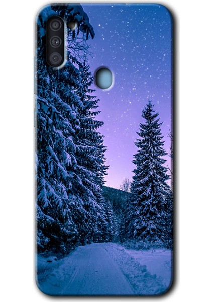 Samsung Galaxy A11 Kılıf Hd Desen Baskılı Arka Kapak - Kış Manzarası
