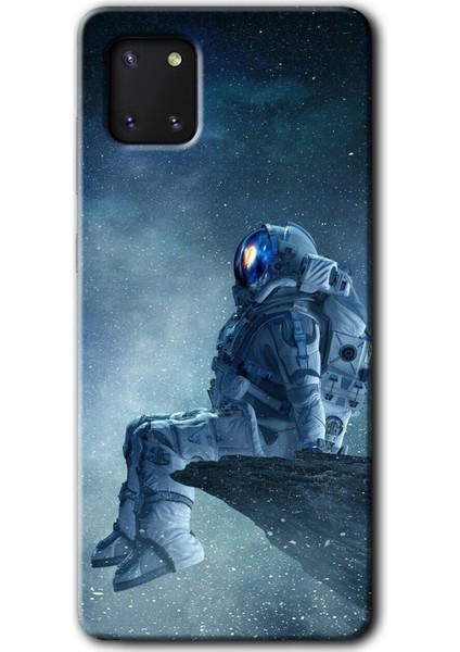 Samsung Galaxy A81 Kılıf Hd Desen Baskılı Arka Kapak - Astronot Yalnızlığı
