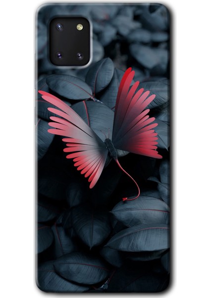 Samsung Galaxy A81 Kılıf Hd Desen Baskılı Arka Kapak - Dark Butterfly