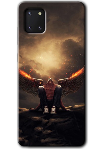 Samsung Galaxy A81 Kılıf Hd Desen Baskılı Arka Kapak - Wings Of Power