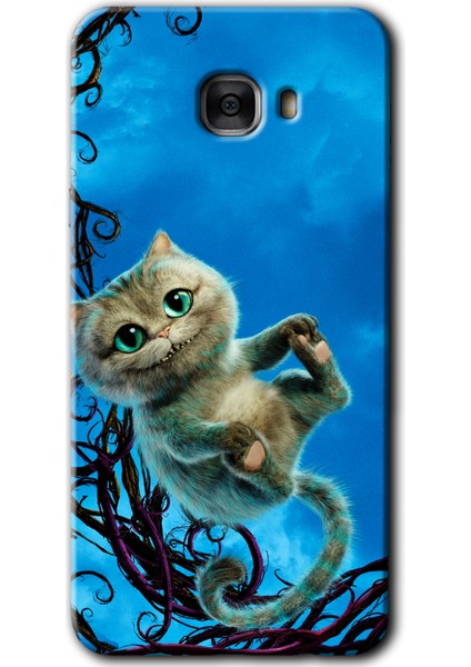 Samsung Galaxy C7 Pro Kılıf Hd Desen Baskılı Arka Kapak - Çılgın Kedi
