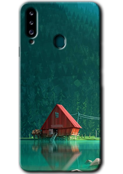 Samsung Galaxy A20S Kılıf Hd Desen Baskılı Arka Kapak - House In Woods