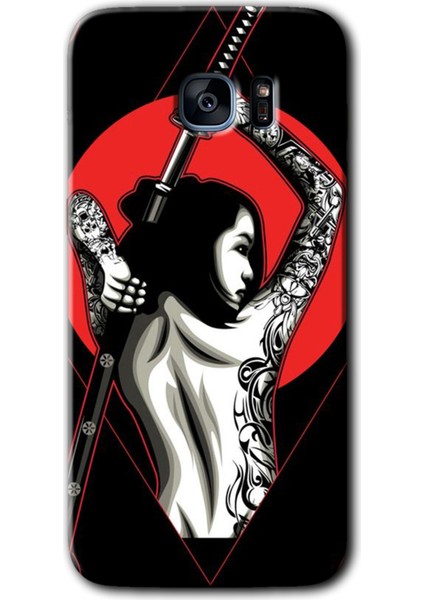 Samsung Galaxy S7 Edge Kılıf Hd Desen Baskılı Arka Kapak - Samurai Girl