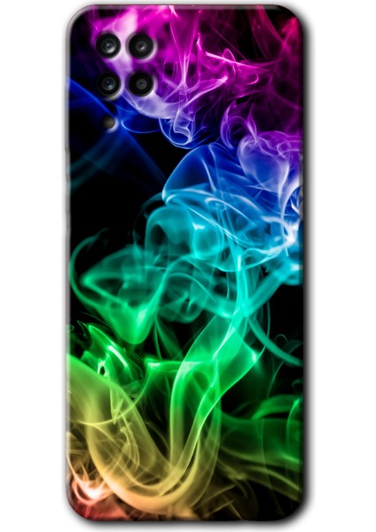 Samsung Galaxy A12 Kılıf Hd Desen Baskılı Arka Kapak - Smoke Colorful