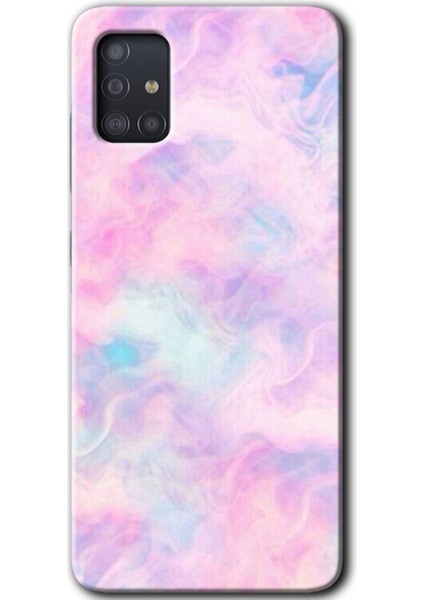 Samsung Galaxy A51 Kılıf Hd Desen Baskılı Arka Kapak - Pembe-Duman
