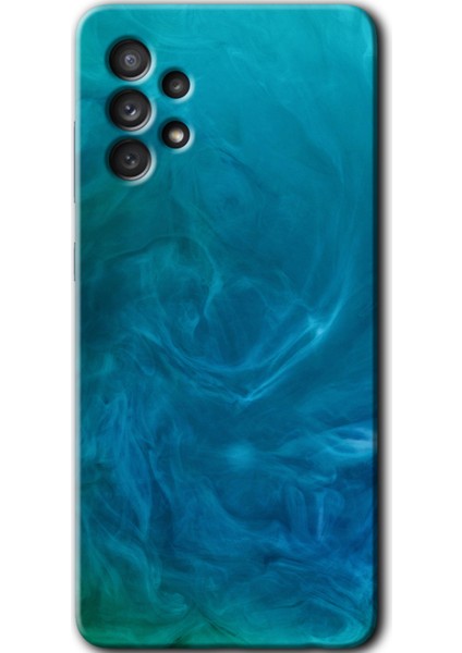 Samsung Galaxy A52 Kılıf Hd Desen Baskılı Arka Kapak - Mavi Aura