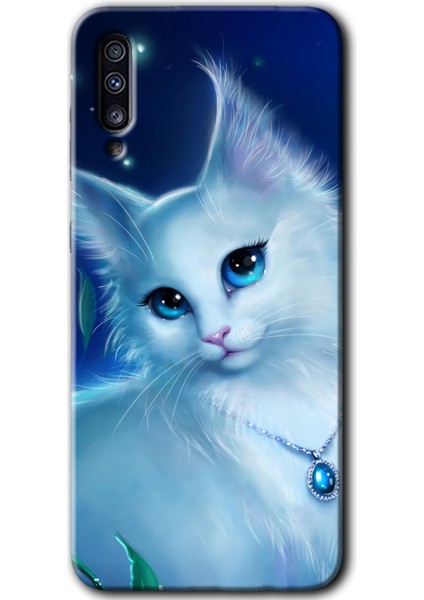 Samsung Galaxy A70 Kılıf Hd Desen Baskılı Arka Kapak - Cat Glance