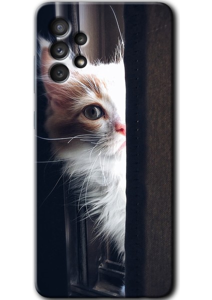 Samsung Galaxy A52S Kılıf Hd Desen Baskılı Arka Kapak - Kedi Bakışı
