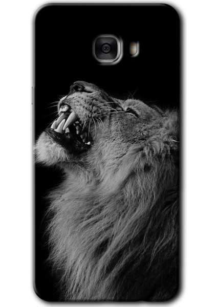 Samsung Galaxy C9 Pro Kılıf Hd Desen Baskılı Arka Kapak - Lion