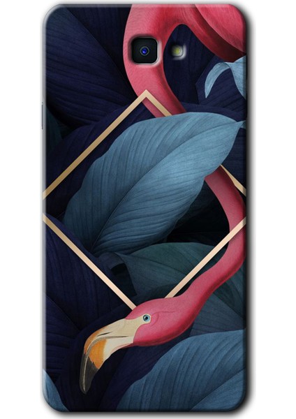 Samsung Galaxy J7 Prime Kılıf Hd Desen Baskılı Arka Kapak - Flamingo Yaprak