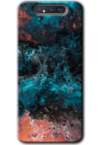 Bera Aksesuar Samsung Galaxy A80 Kılıf Hd Desen Baskılı Arka Kapak - Liquid Colorfull