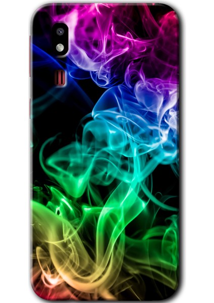 Samsung Galaxy A2 Core Kılıf Hd Desen Baskılı Arka Kapak - Smoke Colorful