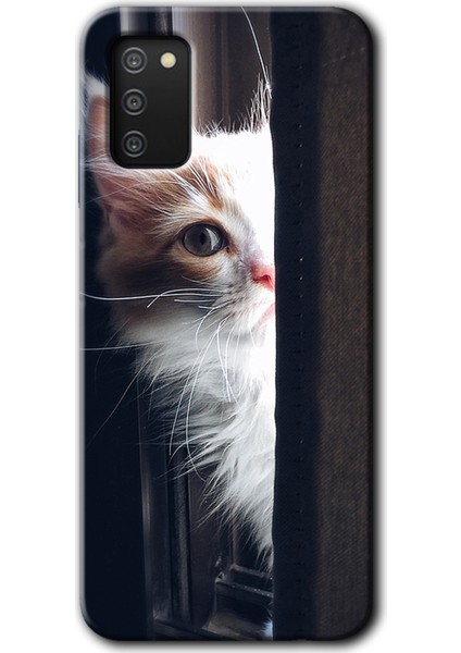 Samsung Galaxy A03S Kılıf Hd Desen Baskılı Arka Kapak - Kedi Bakışı