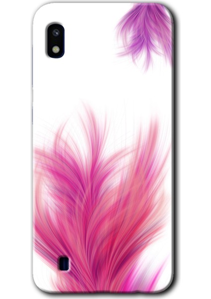 Samsung Galaxy A10 Kılıf Hd Desen Baskılı Arka Kapak - Pembe Tüy