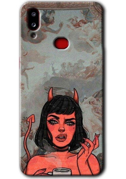 Samsung Galaxy A10S Kılıf Hd Desen Baskılı Arka Kapak - Devil Girl