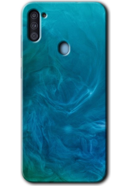 Samsung Galaxy A11 Kılıf Hd Desen Baskılı Arka Kapak - Mavi Aura