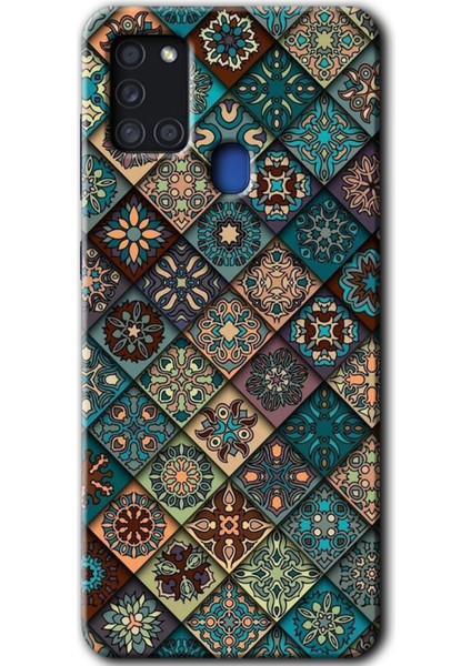 Samsung Galaxy A21S Kılıf Hd Desen Baskılı Arka Kapak - Mandala Desen