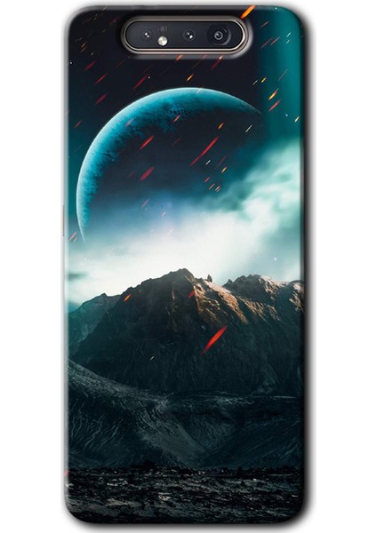 Samsung Galaxy A80 Kılıf Hd Desen Baskılı Arka Kapak - Uzay Gökyüzü
