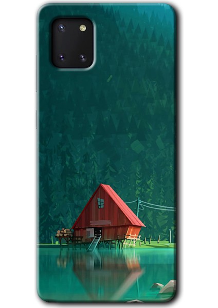 Samsung Galaxy A81 Kılıf Hd Desen Baskılı Arka Kapak - House In Woods
