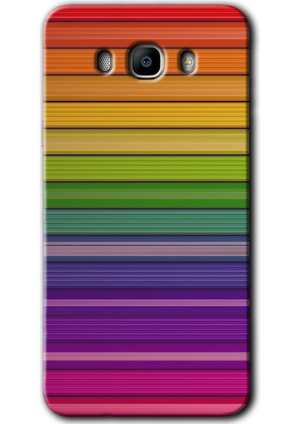 Samsung Galaxy J7 2016 Kılıf Hd Desen Baskılı Arka Kapak - Colorful Lines