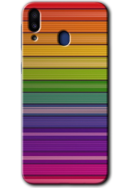 Samsung Galaxy M10 Kılıf Hd Desen Baskılı Arka Kapak - Colorful Lines
