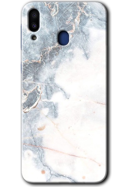 Samsung Galaxy M10 Kılıf Hd Desen Baskılı Arka Kapak - White Marble