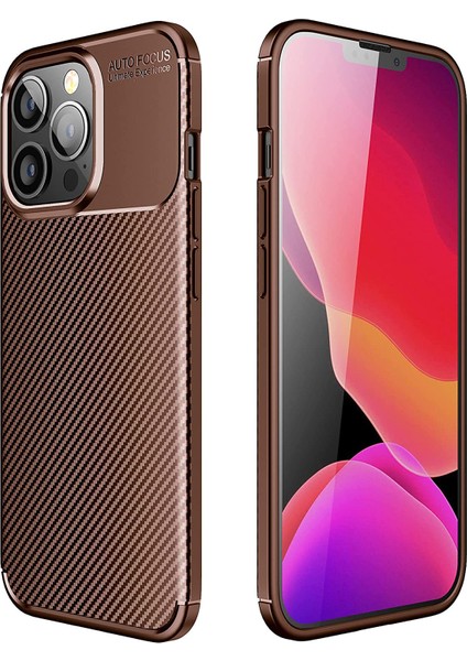 iPhone 13 Pro Uyumlu Kılıf Esnek Tpu Silikon Kahverengi Hng