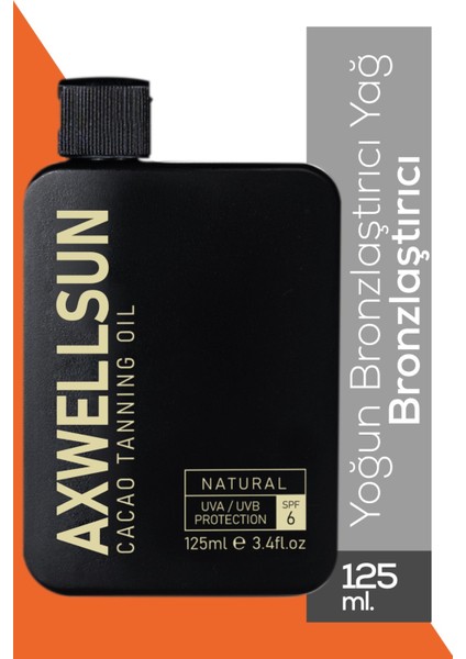 Premium Axwellsun Cacao Tanning Oil SPF6- Bronzlaştırıcı 125ml