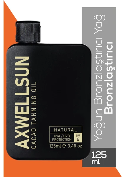 Premium Axwellsun  Cacao Tanning Oil SPF6- Bronzlaştırıcı 125ml