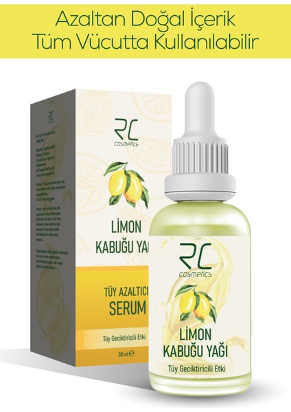 LİMON KABUĞU YAĞI TÜY GECİKTİRİCİLİ ETKİ TÜY AZALTICI SERUM 30ml