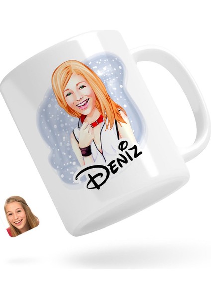 Kişiye Özel Kadın Karikatürlü Beyaz Kupa Bardak-35