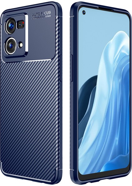 Oppo Reno 7 4g Uyumlu Kılıf Esnek Tpu Silikon Lacivert Hng