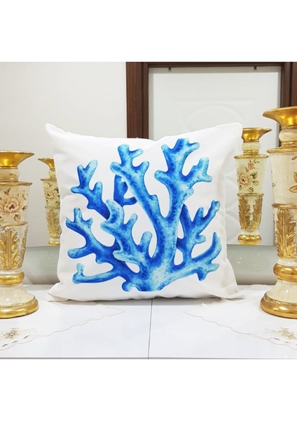 Marin Mercan Desenli Kırlent Kılıfı 43X43CM