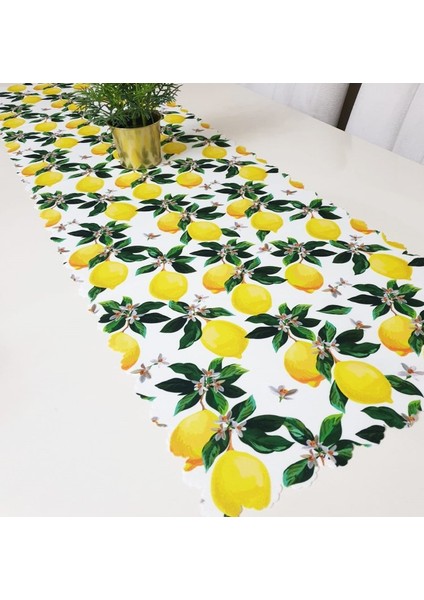 Limon Ağacı Dekoratif Runner Örtü 40X140CM