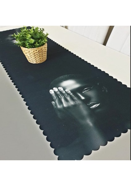 Black Face Dekoratif Runner Örtü 40X140CM