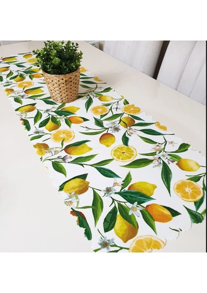 Limon Ağacı Dekoratif Runner Örtü 40X140CM