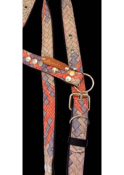 Köpek göğüs tasması orta ırk suni deri renkli H tipi genişlik:2,5cm göğüs ölçüsü:55-70cm boyun ölçüsü:45-60cm ayarlamalı dog harness GT1-11