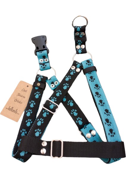 Köpek göğüs tasması orta ırk pati figürlü kordon kalınlık:3mm genişlik:2,5cm göğüs ölçüsü:40-75cm ayarlamalı dog harness GT3-20