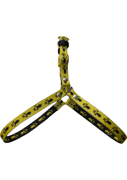 Köpek göğüs tasması küçük ırk kolon siyah sarı göğüs ölçüsü:35-55cm ayarlamalı dog harness GT3-11