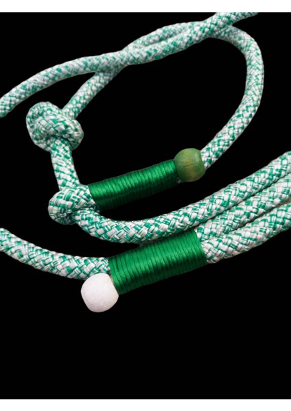 Köpek gezdirme kayışı boyun tasmalı takım halat yeşil beyaz uzunluk:120cm kalınlık:10mm dog leash TB2-6