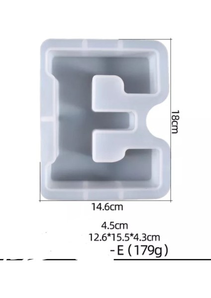 Büyük Reçine Epoksi Silikon Kalıp Big Boy Harf - E