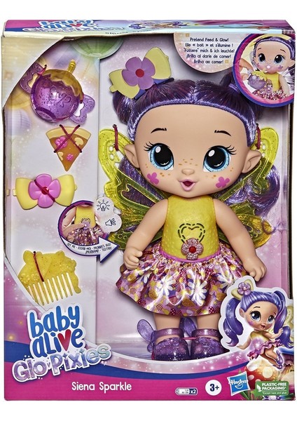 F2593 Baby Alive, Glopixies Peri Bebek, Siena Sparkle +3 Yaş