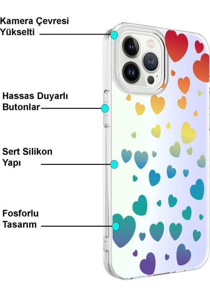 Apple iPhone 12 Pro Max Kapak Zebra Desenli Fosforlu Silikon Kılıf