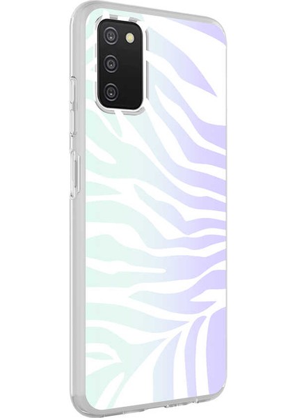 Samsung Galaxy A03S Kapak Zebra Desenli Fosforlu Silikon Kılıf