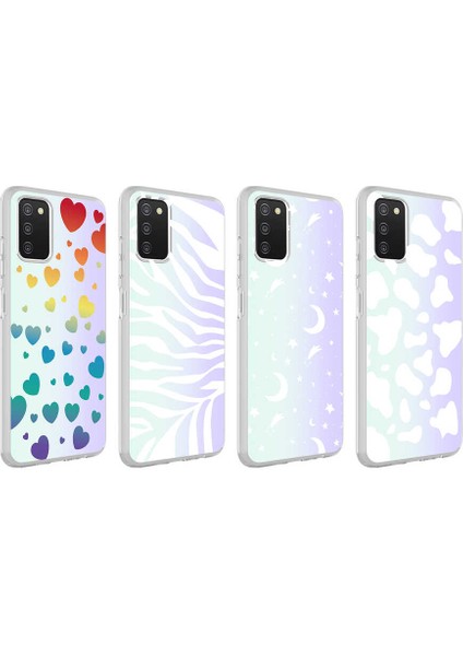 Samsung Galaxy A03S Kapak Zebra Desenli Fosforlu Silikon Kılıf