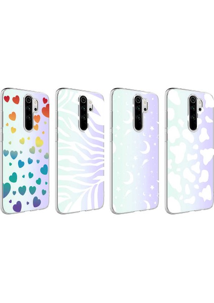 Xiaomi Redmi Note 8 Pro Kapak Zebra Desenli Fosforlu Silikon Kılıf