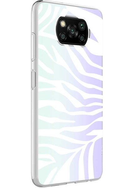 Xiaomi Poco X3 Kapak Zebra Desenli Fosforlu Silikon Kılıf